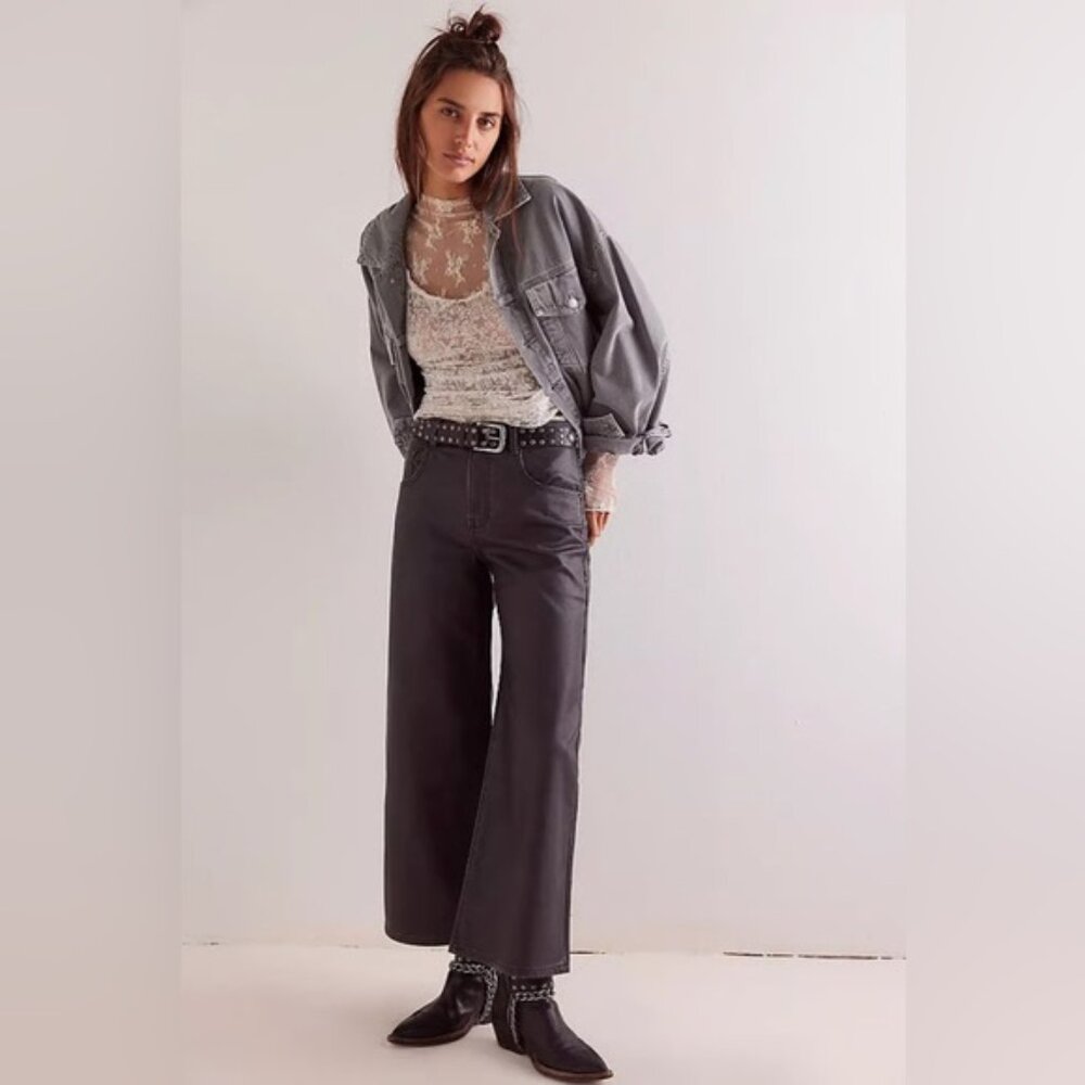 FREE PEOPLE WE THE FREE MISHA VEGAN FAUX LEATHER PANTS SIZE 30 IN BLACK